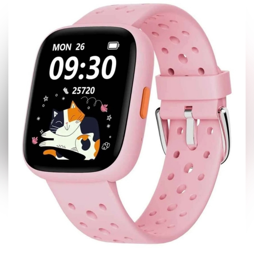 Pink Smartwatch with Cat Design